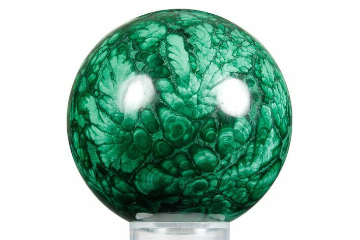 Flowery Polished Malachite Sphere - DR Congo #348895